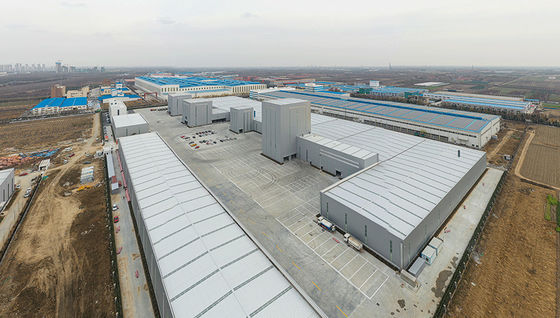 Cadre de structure en acier à double pente à large étendue entrepôt préfabriqué