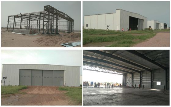 Résistant aux ouragans haute résistance pré-construit structure métallique entrepôt hangar